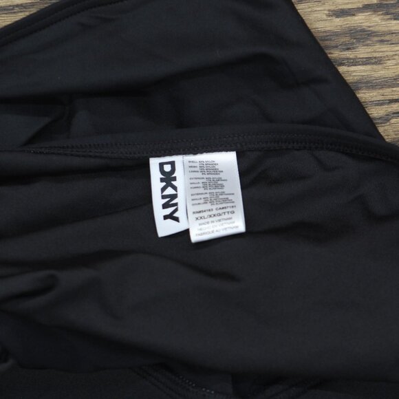 DKNY Womens Twist-Front One-Piece Swimsuit DIMMS565 Black 2XL - Picture 4 of 7